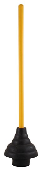 LDR 512 3410 Power Deluxe High Force Cup Ribbed Toilet Plunger, Black