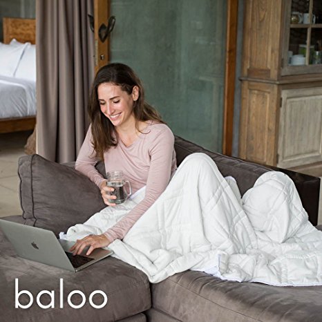 Baloo Weighted Blanket for Adults · Summer Cotton · Sleep Better, Soothe Anxiety, Insomnia, PTSD & Autism with Pressure · Size of a Queen Mattress Top · 60x80in · (Pebble White, 15lbs)