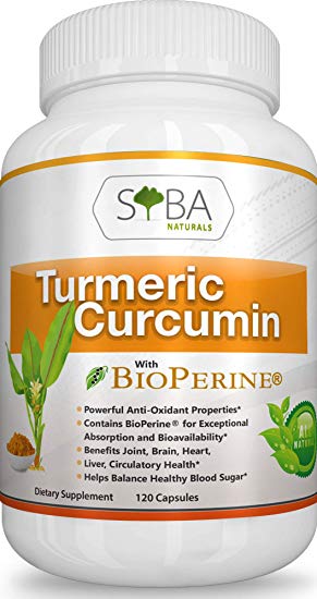 Premium Turmeric Curcumin with Bioperine Black Pepper, Anti-Inflammatory, Pain Support, Antioxidant & Joint Relief Supplements, Highest Potency Available, Non-GMO, Gluten Free, 2 Month Supply 120 Caps