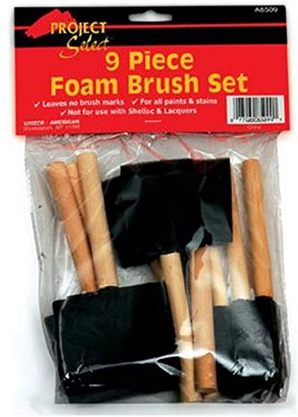 Linzer A-8509 Foam Brushes, For All Paints & Stains, (9-Pack)