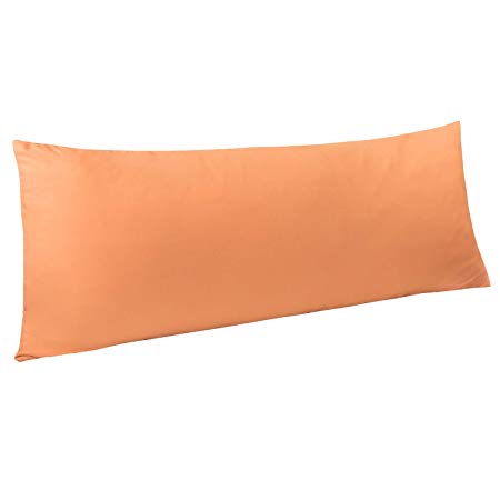 NTBAY Body Pillow Cover, Pillowcases, 100% Brushed Microfiber, Soft and Cozy, Envelope Closure, for Adults Pregnant Women, 20" x 54", Pale Orange