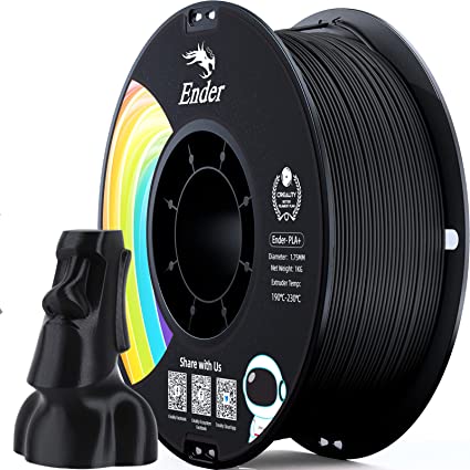 Creality PLA Filament, Official Upgrade Ender PLA  (Plus) Pro 3D Printer Filament, 1.75mm, 1kg(2.2lbs)/Spool, Dimensional Accuracy ±0.03mm,(Black)