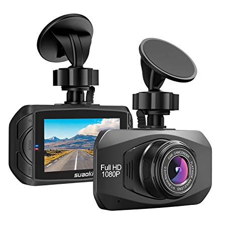 SUAOKI Dash Cam 1080p FHD Support 32GB, Sony Sensor, 6 Elements Lens, 170° Wide Angle View, G-Sensor and Night Vision