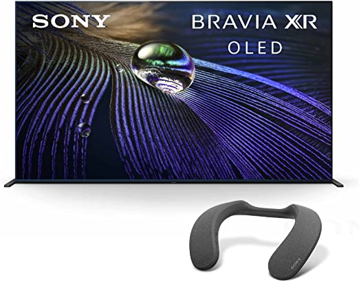 Sony A90J 55 Inch TV: BRAVIA XR OLED 4K Ultra HD Smart Google TV with Dolby Vision HDR and Alexa Compatibility XR55A90J- 2021 Model with Sony Neckband Bluetooth Speaker  Home Theater Audio