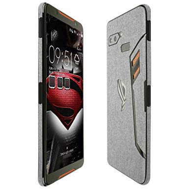 Asus Rog Phone Screen Protector   Brushed Aluminum Full Body, Skinomi TechSkin Brushed Aluminum Skin for Asus Rog Phone with Anti-Bubble Clear Film Screen