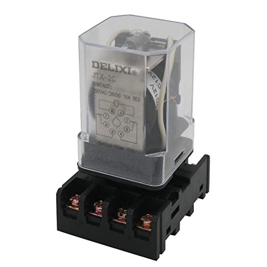 TWTADE/JTX-2C, MK2P-I DPDT Power Relay with Plug-in Terminal Socket Base, DC 12V Coil, 8 Pin 2NO 2NC (Quality Assurance for 1 Years) DC12V