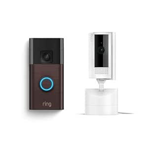 All-new Ring Battery Doorbell with Ring Pan-Tilt Indoor Cam (White)