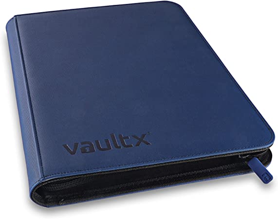 Vault X Premium eXo-Tec Binder - 9 Pocket Trading Card Album Folder - 360 Side Loading Pocket Binder for TCG (Blue)