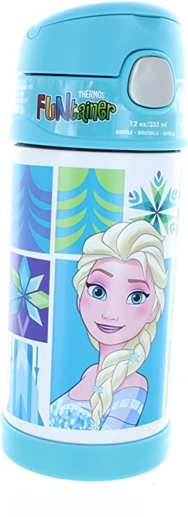 Thermos FUNtainer Insulated Sports Bottle, Frozen, White-Blue, 12 Ounces