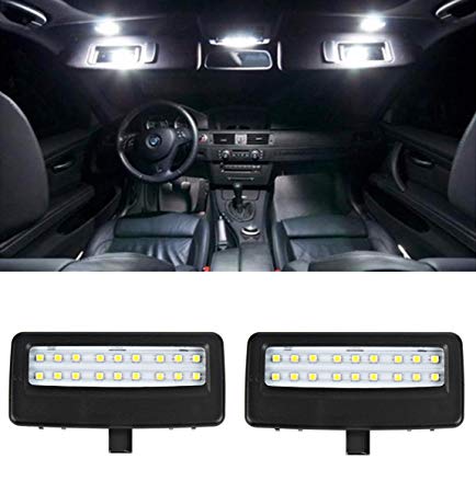 2Pcs 3528 SMD 6500K LED Vanity Mirror Lamp Kit for BMW F01 F02 F07 F10 F11, YANF Car Interior Reading Light Sun Visor Lamps OEM Replacement Lighting Assemblies