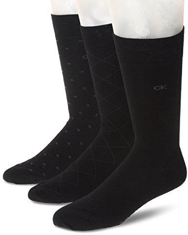 Calvin Klein Men's 3 Pack Fashion Geometric Socks