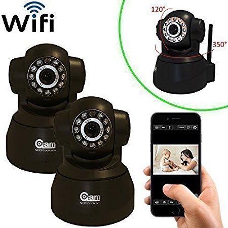 Coolcam WiFi IP Network Camera, Wireless, Video Monitoring, Surveillance, Security Camera, Plug/Play, Pan/Tilt with 2-Way Audio and Night Vision IR Camera