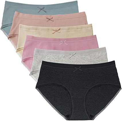 Women's Lace Underwear Panties Hipster Bikini Cotton Soft Briefs - 6 Pack