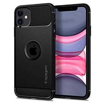 Spigen Rugged Armor, Designed for iPhone 11 Case, Original Design Patent Flexible Case for iPhone 11 (2019) - Black