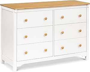 DaVinci Shea 6-Drawer Dresser in Warm White and Honey, GREENGUARD Gold Certified