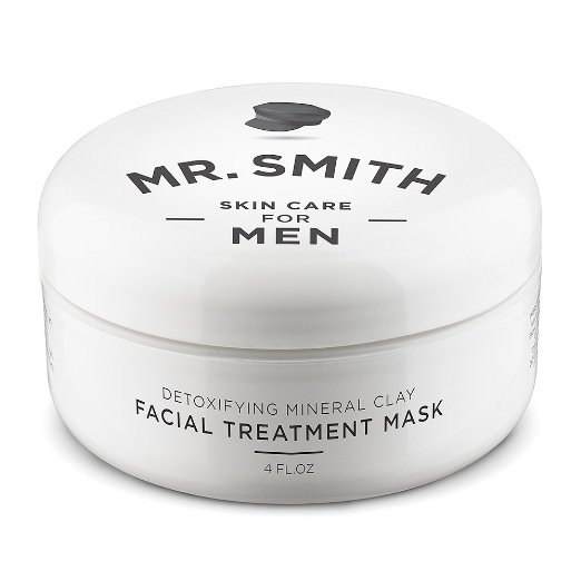 Mr Smith Co. Clay Face Mask for Men 4oz. Ageless Facial Treatment for Acne, Blackhead and Scar Removal.