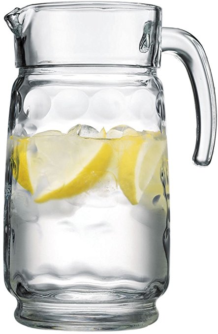 Palais Glassware Cercle Collection; Clear Glass Set with Circle Design (64 Oz Pitcher, Clear)