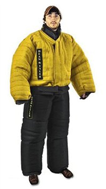 Dean and Tyler Full Protection Bite Suit, Strong French Linen - Yellow/Black - Size: Medium (H: 5.10 to 6.2-Feet, W: 174 to 187-Pounds)
