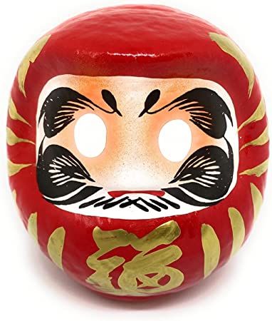 RED Daruma Doll - Handcrafted in Japan - 4.7" Wishing Doll (RED)