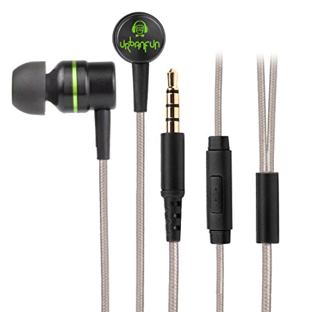 Noise Isolating Headphones Yinyoo URBANFUN in Ear Earphone Dual Drivers Dynamic and Armature Wired Earbuds Good Quality Hifi Stereo In-Ear Headset With Microphone for Smartphones (Black with mic)