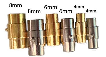 Kumihimo Findings: Assorted 4-6-8mm Integral End Caps/Magnetic Clasp Complete (package of 6 sets) with instructions