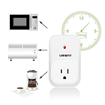 URANT Wireless Smart Plug Timer Outlet Socket On/Off Switch Wifi Timer Power Remote Control 2g/3g/4g/wifi Appliance with Free APP for iPhone and Android Smartphones Anywhere -2.4GHZ