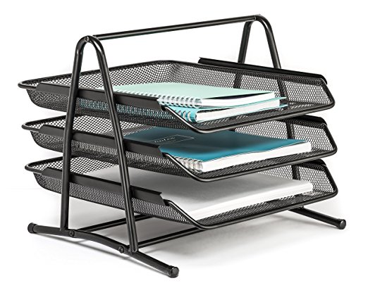 Mindspace 3 Tier Desk Tray Office Organizer | The Mesh Collection, Black