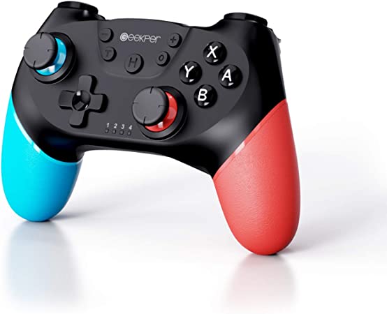 Geekper Wireless Pro Controller for Nintendo Switch,Wireless Gamepad with Gyro Axis (Turbo Buttons) Compatible with Nintendo Switch, Left Blue/Right Red