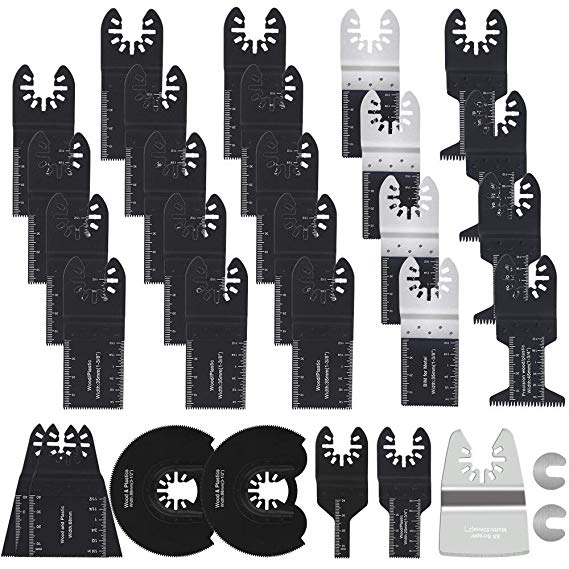 Blades Kit for Power Oscillating Tool,Blades for Multi Tool Quick Release Saw Blades,31 Pcs Multifunction Tougher & Thicker Saw Blades
