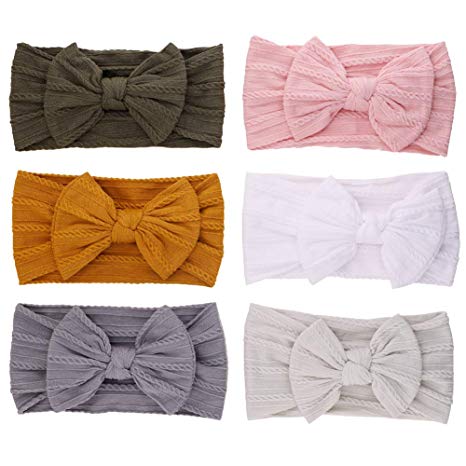 Baby Headbands Turban Knotted Newborn Infant Toddler Hairbands and Bows Child Hair Accessories 6 Pack