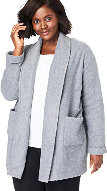 Woman Within Women's Plus Size Microfleece Cardigan