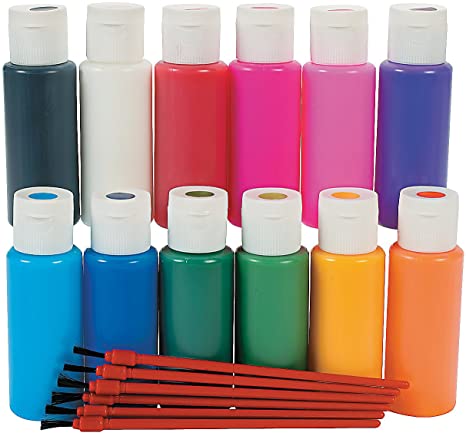 Suncatcher Paint Set (12 Bright Colored Paint and 6 Brushes) Educational and Learning Activities for Kids