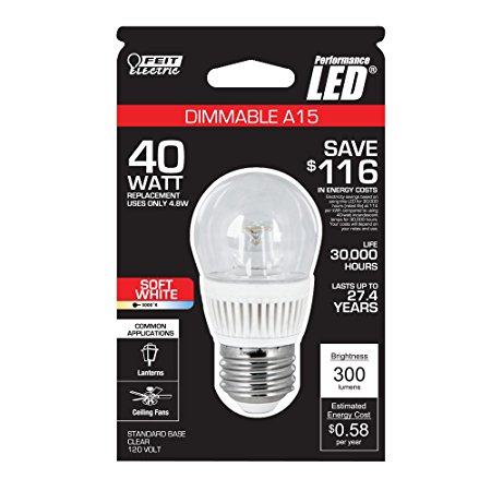 Feit Electric BPA15/CL/DM/LED A15 Dimmable LED