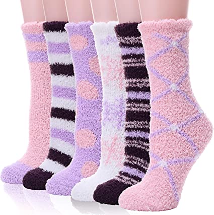 Womens Fuzzy Socks Slipper Soft Cabin Warm Fluffy Cute Winter Christmas Stocking Stuffers Cozy Socks