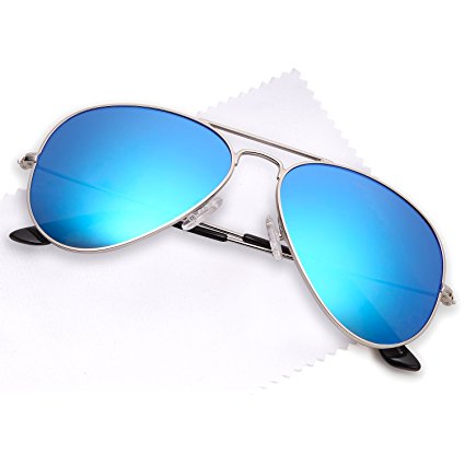 JetPal Premium Classic Aviator UV400 Sunglasses with Options for Flash Mirror and Polarized Lens
