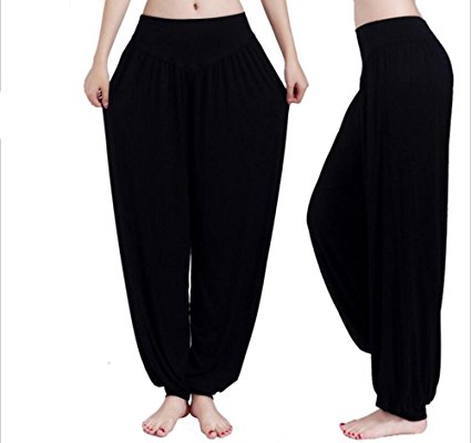 Helisopus Women's Modal Cotton Soft Yoga Sports Dance Pilates Harem Pants