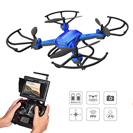 Drone with Camera,Potensic F181WH Drone RC Quadcopter RTF Altitude Hold RC Quadcopter UFO with 2MP WiFi Camera (Blue)