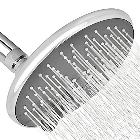 Aoche 3 Settings Luxury Fixed Shower Head with Massage, Rainfall, Spa Experience, High Pressure, Water Saving, Removable Water Restrictor, Self-Cleaning, Chrome Finish 6 Inches