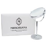 SEVEN-INCH 7 Vanity Makeup Mirror by MIRRORVANA  1X and 10X Magnifying Mirrors  Makes a Great Gift