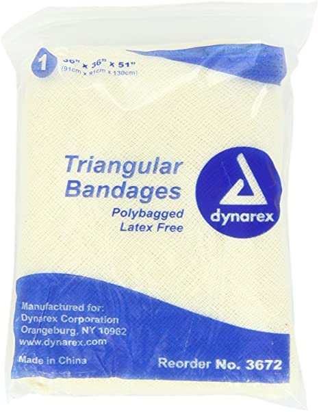 Dynarex Triangular Bandage 36x36x51, 12 Count