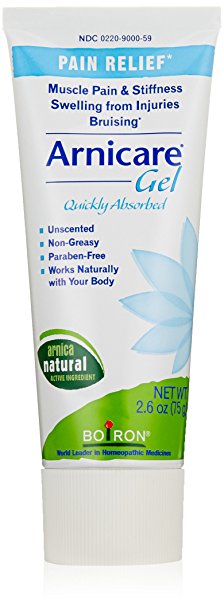 Boiron Arnicare Gel, 2.6 Ounce, Topical Gel for Muscle Pain, Swelling, Stiffness and Discoloration from Bruising. Natural Active Ingredient