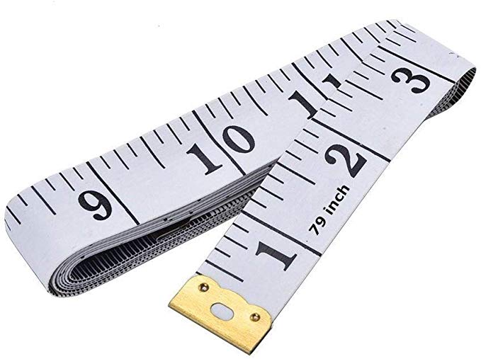 Soft Tape Measure, Body Measurement Sewing Tailor Cloth Ruler (White, 79 inch)
