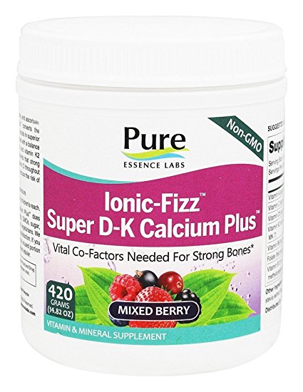 Pure Essence Labs - Ionic-Fizz Super D-K Calcium Plus Mixed Berry Flavor - 14.82 oz.