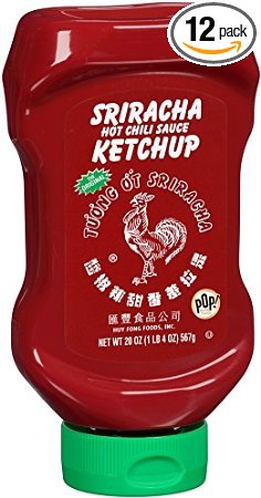 Huy Fong Sriracha Hot Chili Sauce Ketchup, 20oz Bottle (Pack of 12)