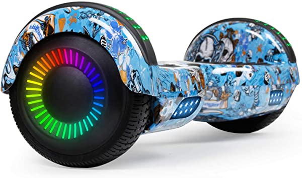 SISIGAD Hoverboard Self Balancing Scooter 6.5" Two-Wheel Self Balancing Hoverboard with Bluetooth Speaker for Adult Kids Gift - Fun Edition