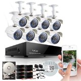 Funlux Outdoor Surveillance Camera System QR Code Easy Setup 8CH 960H Video DVR with 8X700TVL High Resolution DayNight IR-Cut Built-in Weatherproof Security Cameras with 1TB Hard Drive