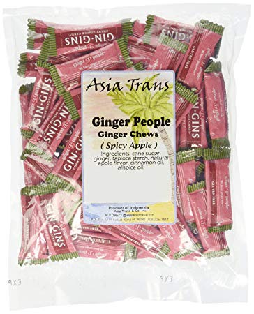 Gin Gins Spicy Apple Chewy Ginger Candy, 1lb bag
