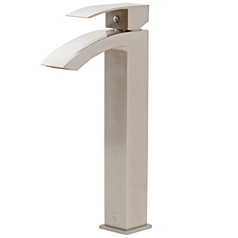 VIGO Duris Single Lever Vessel Bathroom Faucet, Brushed Nickel