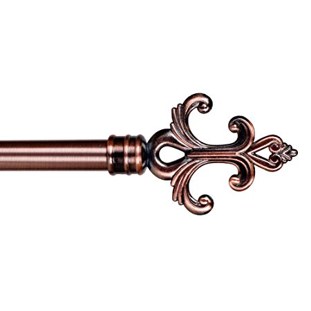 Lavish Home Fleur Curtain Rod, 3/4-Inch, Copper