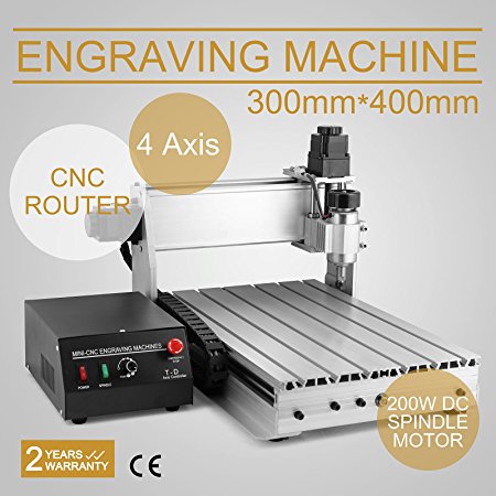 CNCShop CNC Router Engraving Machine CNC Engraver Cutting Machine 3040T 4th Axis Carving Tools Artwork Milling Woodworking (30x40cm 3040T 4Axis)